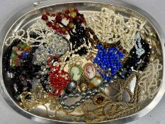 VINTAGE & LATER COSTUME JEWELLERY including Venetian beads, gold tone, colourful glass and other