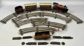 PRE-WAR TIN PLATE TRAIN SET (MATCHED), Johann Distler electric engine train, Karl Bub tender and