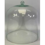 VICTORIAN BLOWN GLASS GARDEN CLOCHE with knob finial, 35cms H