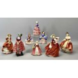 ROYAL DOULTON FIGURES (8) including 'Autumn Breezes' HN1936, 'Southern Belle' HN3229, 'Little Bo