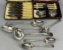 HALLMARKED SILVER & EPNS CUTLERY to include a pair of George III serving spoons, Edinburgh 1789,