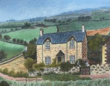 CHESTER MALAM (b.1850) pastel – landscape with house, probably near Colwyn Bay, signed and dated