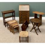 VINTAGE & LATER FURNITURE PARCEL x 7, to include a neatly proportioned reproduction walnut fall