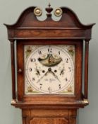 OAK LONGCASE CLOCK, SIGNED 'JOHN WYNN', circa 1840, 14-inch square enamelled moon phase dial with