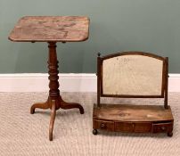 TWO ITEMS OF ANTIQUE OCCCASIONAL FURNITURE, to include a mahogany tilt-top tripod table, on a turned