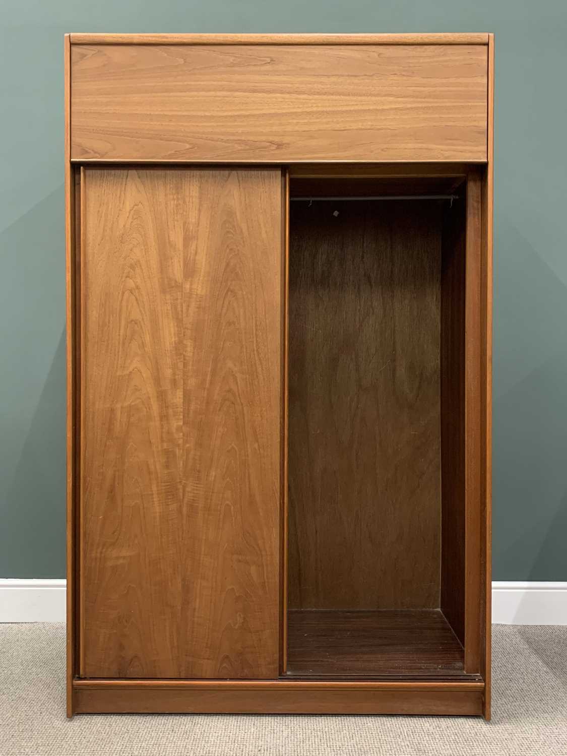 MID-CENTURY TEAK THREE-PIECE BEDROOM SUITE, Austin label to the wardrobe, comprising sliding two- - Image 3 of 8