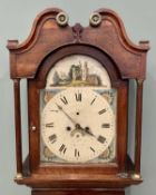 OAK PAINTED DIAL LONGCASE CLOCK, circa 1830, the dial signed 'Parry', arched top, painted dial set