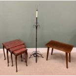 VINTAGE & LATER OCCASIONAL FURNITURE x 3, to include a wrought iron standard lamp, 169cms H, 48cms W