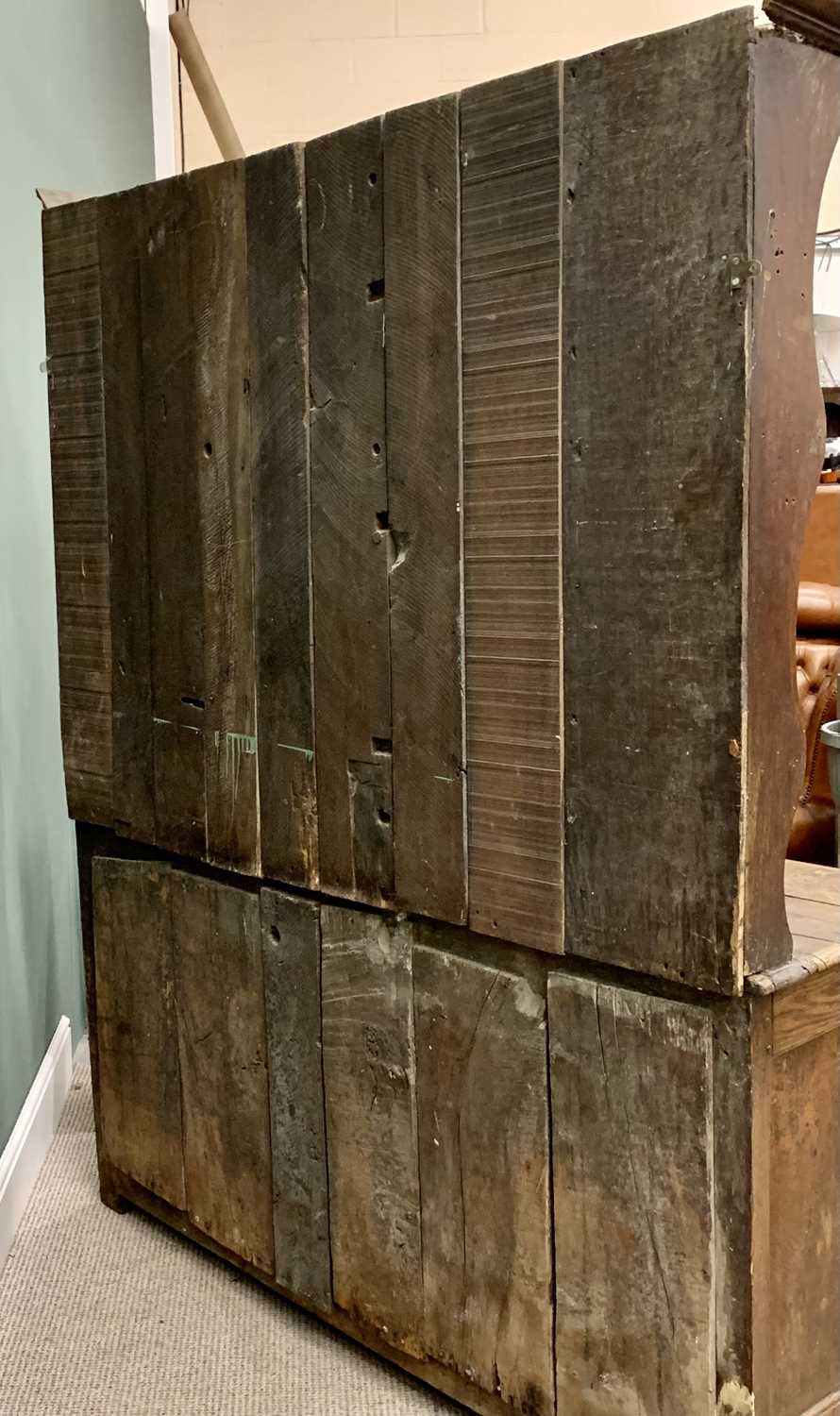 LATE 18TH CENTURY CONWY VALLEY OAK DRESSER having well coloured oak backboards to a shape sided - Image 5 of 5