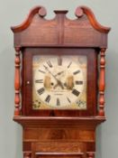 THEOPHILUS DAVIES, LLANRWST, VICTORIAN OAK & MAHOGANY LONGCASE CLOCK, 14-inch square dial, having