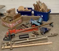 CORONATE TOOL COMPANY LTD ELF BENCH TOP WOODWORKING LATHE, bench vices, sash clamps, boxed drill