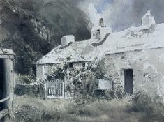 KEITH ANDREW colour print – cottage at Llansadwrn, entitled Caeau Gwynion, signed, 23 x 28cms,