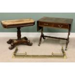 ANTIQUE & REPRODUCTION FURNITURE PARCEL x 3, to include a Victorian mahogany fold over tea table