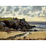 KEITH GARDNER RCA (b. 1933) oil on board - titled verso 'Porth Dafarch, Anglesey', signed lower
