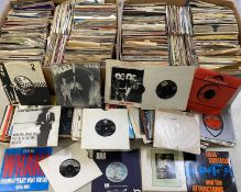 LARGE QUANTITY OF 45RPM SINGLE RECORDS, mainly 60s / 70s rock and pop, contained in 3 x boxes