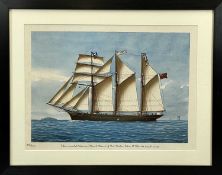 Limited edition (52/500) colour print - three masted schooner 'David Morris Off Portmadoc, John O