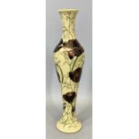 MOORCROFT CONTEMPORARY SLENDER VASE 'CHOCOLATE COSMOS' PATTERN, impressed marks and dated 2013,