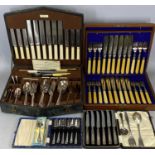 CASED & BOXED CUTLERY GROUP, to include a mahogany cased set of 12 fish knives and forks, with