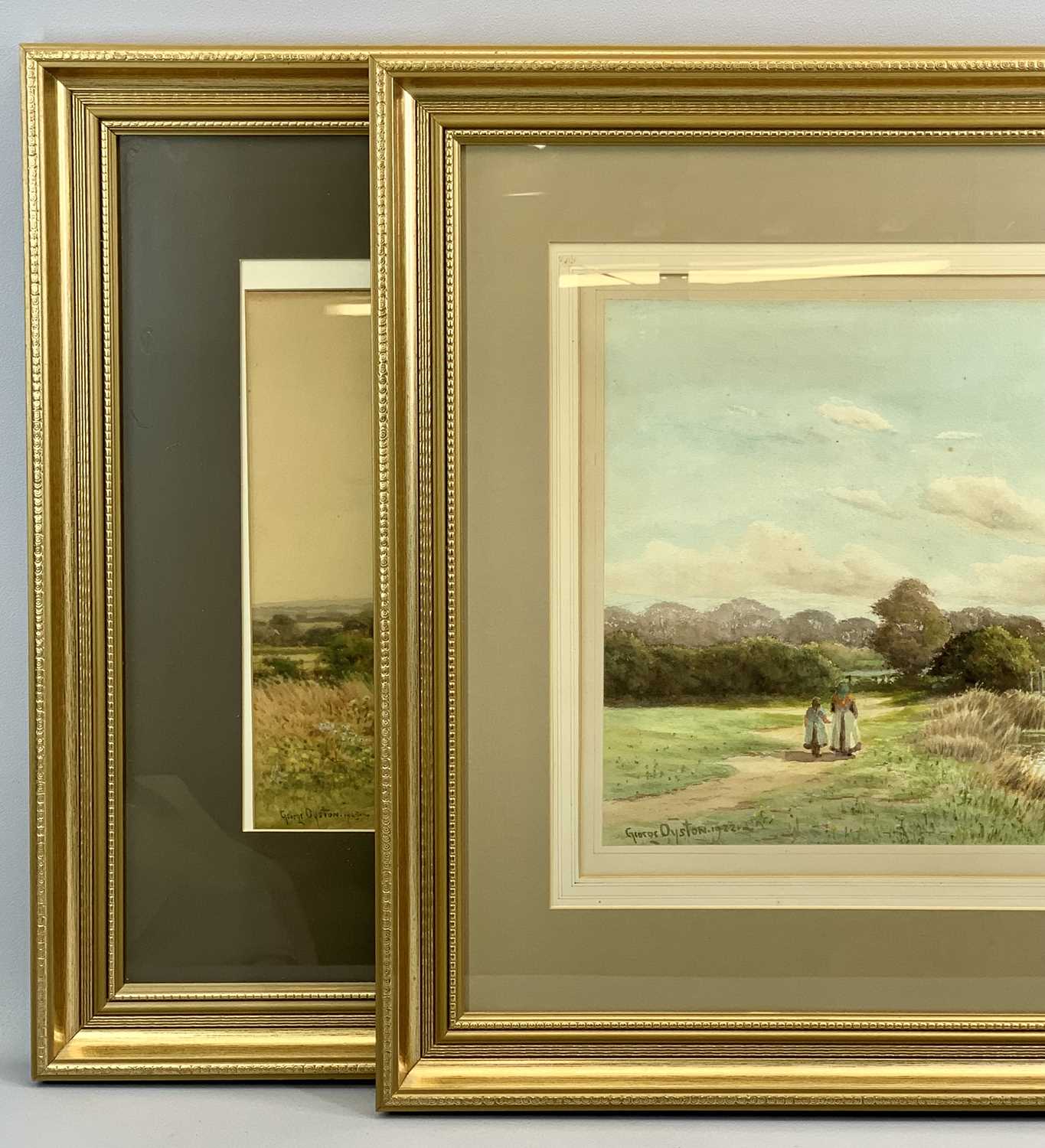 GEORGE OYSTON (1861-1937) watercolours, a pair - 'The River Bourne Near Horsell, Surrey', signed and - Image 4 of 4