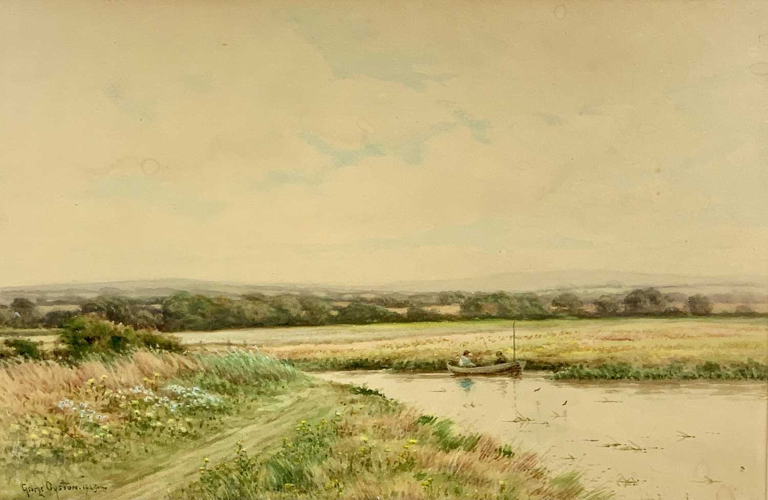 GEORGE OYSTON (1861-1937) watercolours, a pair - 'The River Bourne Near Horsell, Surrey', signed and - Image 3 of 4