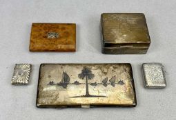SELECTION OF SILVER & OTHER SMOKING RELATED ITEMS to include 2 x vesta cases, a Victorian example