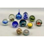 BOHEMIA- CAITHNESS- HAFOD GRANGE & OTHERS, COLLECTION OF 11 GLASS PAPERWEIGHTS
