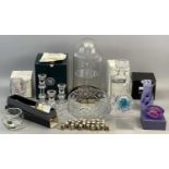 MIXED COLLECTION OF GLASSWARE, SOME BOXED, including John Rocha for Waterford candle holder,
