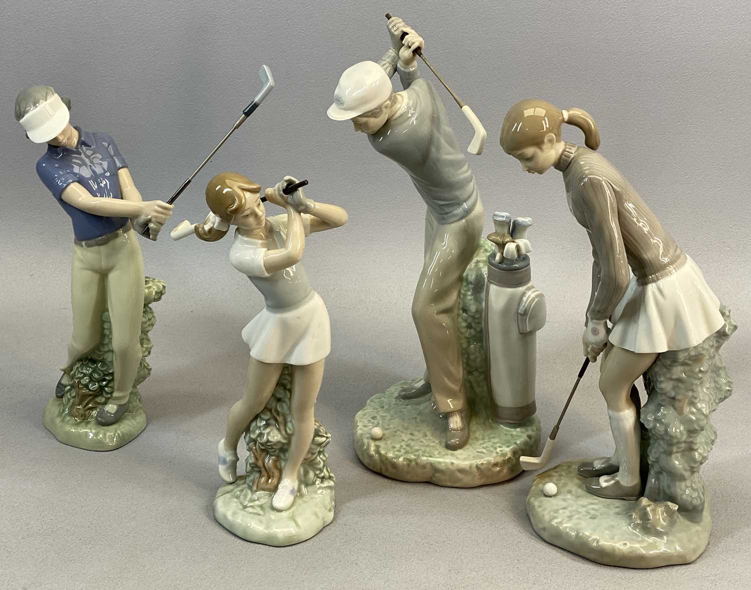 VARIOUS LLADRO / NAO FIGURES x 12, including golfers, figures with animals ETC, 4 x with boxes, - Image 2 of 3