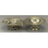 VICTORIAN & LATER SWEET MEAT DISHES x 2, London 1893, indistinct maker's mark, heart shaped