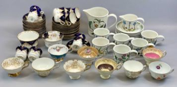 PORTMEIRION 'BOTANIC GARDEN', 6 x cups and saucers, 2 x jugs, 13cms H (the tallest), Coalport tea