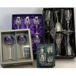 THOMAS WEBB BOX SET OF SIX CRYSTAL WINE GLASSES, 21cms H, Edinburgh Crystal boxed set of six wine