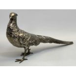 MAURO MANETTI FOR LEGA PELTRO CAST METAL SCULPTURE OF A MALE PHEASANT, maker's marks to the base,