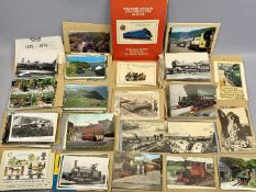 POSTCARDS: LARGE COLLECTION OF COLOUR AND BLACK & WHITE, railway themed