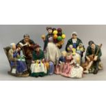 ROYAL DOULTON FIGURINES x 7, 'Bedtime Story HN2059', 'Silks and Ribbons HN2017', 'The Master