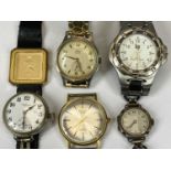 VINTAGE & LATER LADY'S AND GENTS WRISTWATCHES x 6, to include a silver cased lady's wristwatch