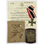 WWII THIRD REICH MEMORABILIA, to include a 1939 War Merit Cross with ribbon and original envelope,