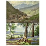 F W BANNISTER oil paintings on board (2) - title verso 'Spring Northwood' and 'Early Morning North