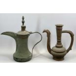 EASTERN DALLAH (COFFEE POT), with loop handle and long spout, hinged cover, 45cms H, and an