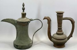 EASTERN DALLAH (COFFEE POT), with loop handle and long spout, hinged cover, 45cms H, and an