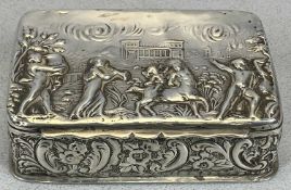 LATE VICTORIAN SILVER TRINKET BOX, CHESTER 1899, GEORGE NATHAN & RIDLEY HAYES, the hinged lid