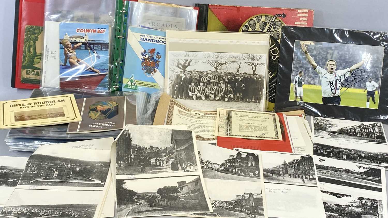 ALBUM OF VINTAGE EPHEMERA RELATING TO COLWYN BAY & OTHER LOCAL RESORTS, guidebooks, maps, ETC, and