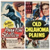 TWO ORIGINAL AMERICAN COLOUR MOVIE POSTERS: 'OLD OKLAHOMA PLAINS' & 'PHANTOM STALLION', both