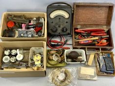 VARIOUS TOOLS & PARTS FOR WATCH AND CLOCK REPAIRS, together with a vintage Bakelite cased