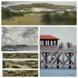 VARIOUS COLOUR PRINTS including 4 x Sutherland shooting engravings, Roy Perry golfing prints