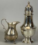 CHESTER HALLMARKED SILVER x 2, to include a baluster form sugar sifter, date marked 1939, Adie