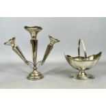 VICTORIAN & LATER SILVER TABLE ITEMS x 2, to include a helmet shaped sugar basket, London 1897,