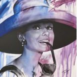 ‡ JEN ALLEN (British, Contemporary) acrylic oil on canvas - head and shoulder portrait of Audrey
