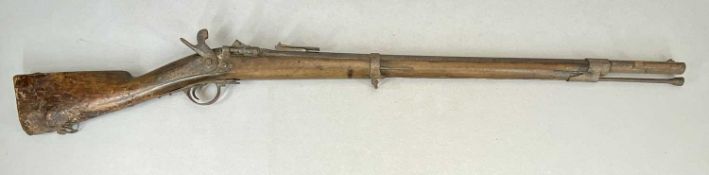 VICTORIAN PERCUSSION RIFLE with ladder sight, 126cms L