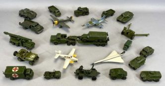 DINKY TOYS & SUPER TOYS DIECAST SCALE MODEL MILTARY VEHICLES, A QUANTITY, AND OTHERS, without boxes