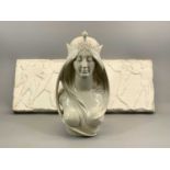 PLASTER RECTANGULAR FRIEZE DECORATED IN RELIEF WITH MALE FIGURES, 32cms H, 82cms W, 5.5cms D, an